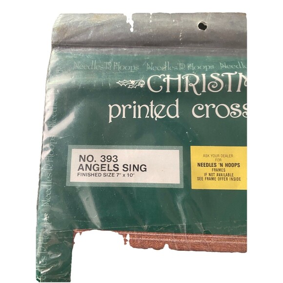 Christmas Printed Crosstitch Kit Needles 'N Hoops   #393 Hark The Angels Sing - Picture 3 of 7